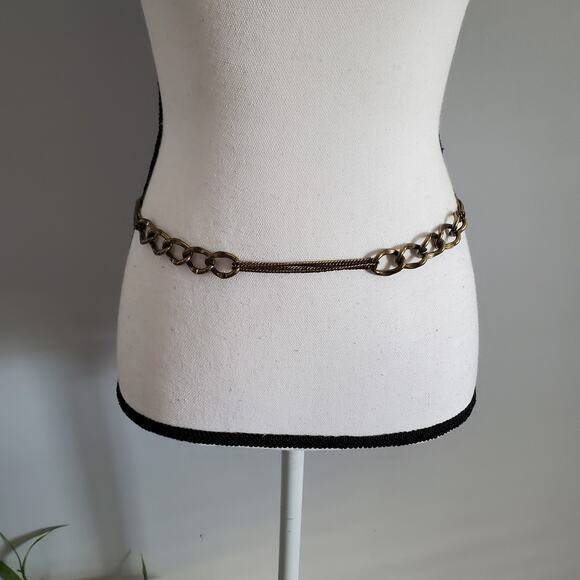 Nine West Bronze Metal Chain Boho Belt M/L - Picture 1 of 7